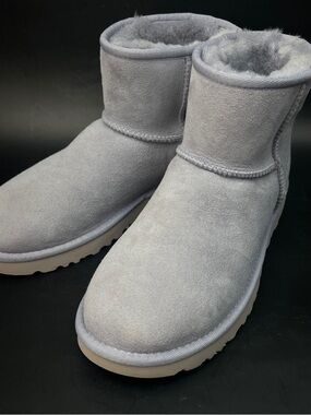 UGG Classic Women’s Bootie Slipper Grey Suede Shearling Short Boots